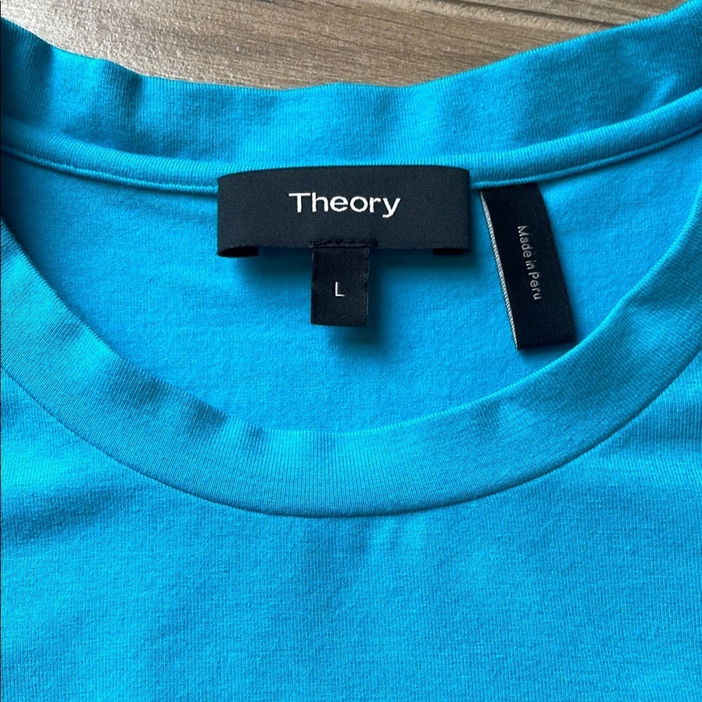Theory Shirt Large Blue Short Sleeve Tee - Picture 2 of 4